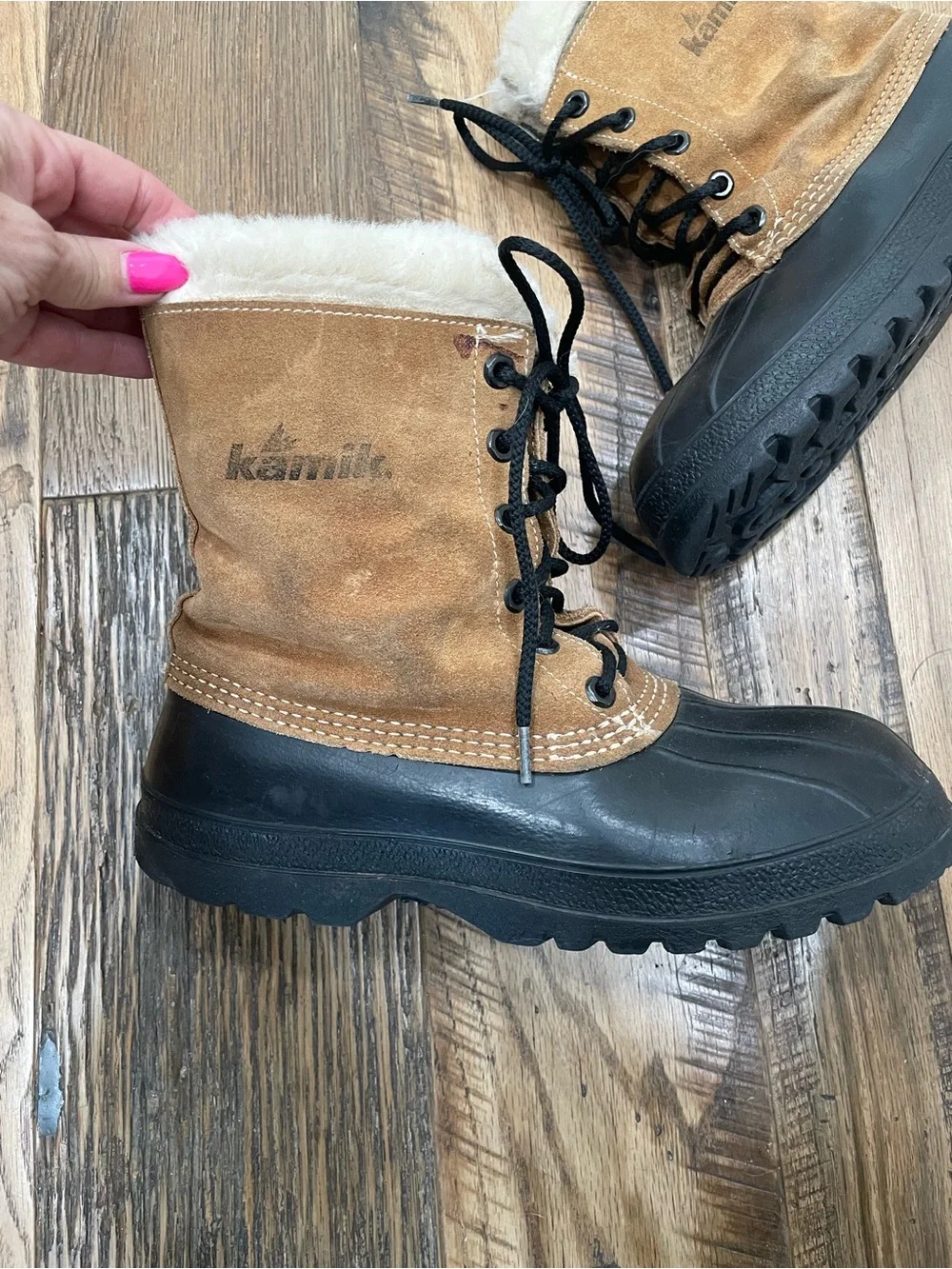 Kamik leather waterproof winter snow boots Wm 9